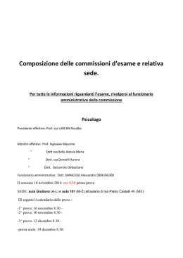 Sedi e comm - Universit&agrave; degli Studi di Messina