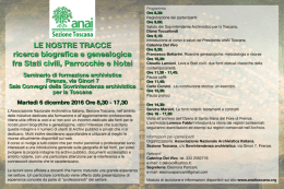 Page 1 Sezione Toscana LE NOSTRE TRACCE ricerca biografica e