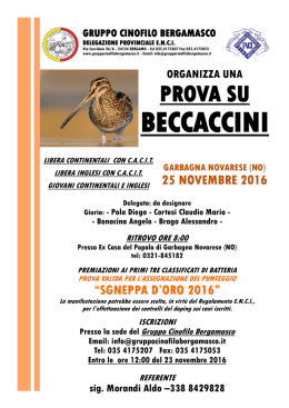 beccaccini - Gruppo Cinofilo Bergamasco