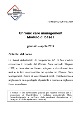 Chronic care management Modulo di base I