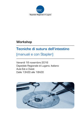 Tecniche di sutura dell`intestino (manuali e con Stapler)