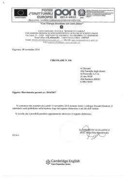 Circolare n.136 - Ricevimento parenti as 2016-17