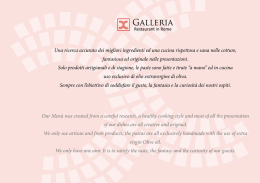 menu in galleria - Galleria Restaurant in Rome