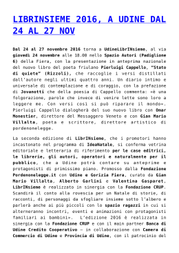 librinsieme 2016, a udine dal 24 al 27 nov