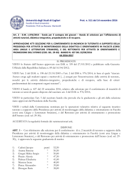 Università degli Studi di Cagliari Prot. n. 511 del 14