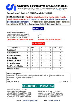 16-17com2cal5openfemminile - Centro Sportivo Italiano – Comitato