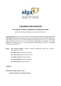 IL BILANCIO PER AVVOCATI