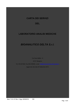 Carta servizi versione ITALIANA - Laboratorio Bioanalitico Delta Srl