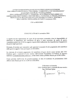 Comunicato relativo al pagamento del contributo ANAC