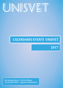 CALENDARIO EVENTI UNISVET 2017