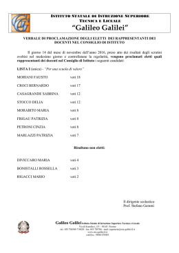 proclamazione eletti docenti CdI 2016