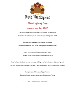 Thanksgiving Day November 24, 2016