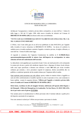 Avviso di trattativa privata onerosa per il conferimento di una