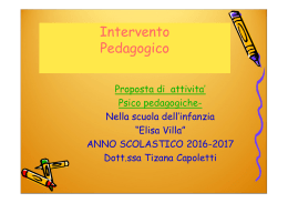 Pedagogista Clinico - Scuola dell`Infanzia Umberto I ed Elisa Villa