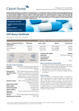CHF Bonus Certificate Novartis, Roche, Sanofi