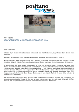 LEOPARDI ENTRA AL MUSEO ARCHEOLOGICO video 17/11/2016