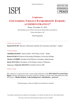 Conference COUNTERING VIOLENT EXTREMISM IN EUROPE