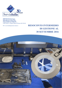 Servizi Italia Resoconto al 30 settembre 2016