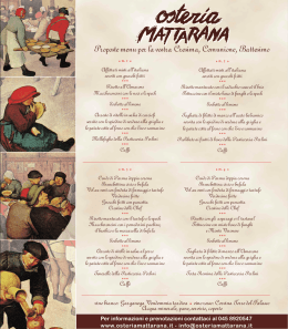 Scopri i menu - Osteria Mattarana