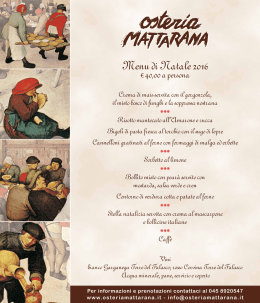 Scarica il menu - Osteria Mattarana