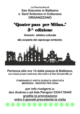 "Quater pass per Milan.." 3^ edizione