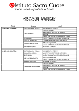 classi prime - Istituto Sacro Cuore