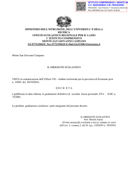 Decreto Pubblicazione Graduatoria ATA 2 fascia - D.M. n. 75-2001