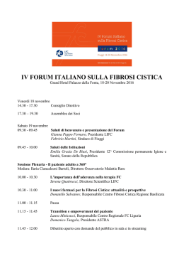 iv forum italiano sulla fibrosi cistica