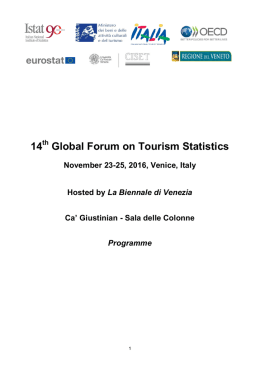 Programme - 14th Global Forum on Tourism Statistics