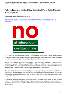 Referendum, le ragioni del No a Catania di Forza