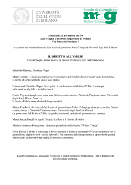 programma del convegno - Università degli Studi di Milano