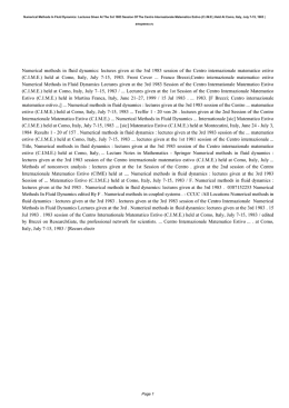 Lectures Given At The 3rd 1983 Session Of The Centro