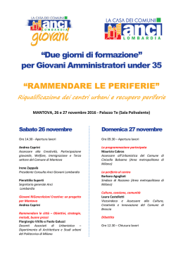 Programma Anci Giovani - Mantova 2016