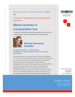 Rijeka lectures in comparative law