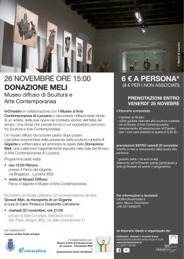 26 novembre ore 15:00 donazione meli 6 &euro; a persona