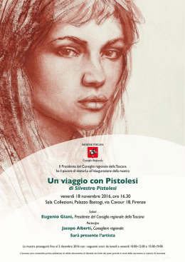 Un viaggio con Pistolesi - Consiglio Regionale della Toscana