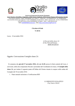 Oggetto: Convocazione Consiglio classe 2A - Liceo Virgilio-Redi