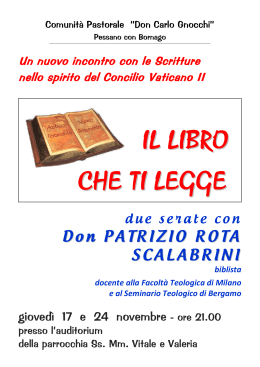 IL LIBRO CHE TI LEGGE - Comunità pastorale "don Gnocchi"