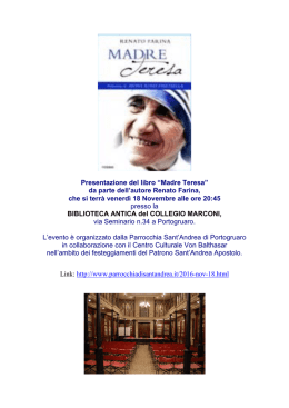 Presentazione del libro “Madre Teresa”