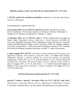 1. FICLIT, aula Forti, calendario da definire