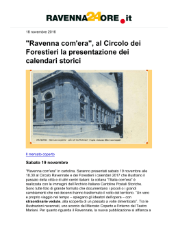 "Ravenna com`era", al Circolo dei Forestieri la