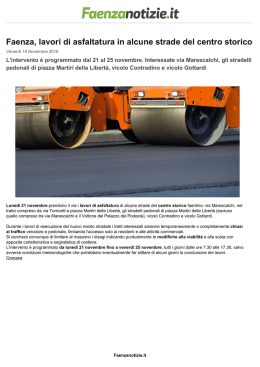 Faenza, lavori di asfaltatura in alcune strade del