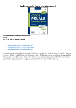 Codice penale. Leggi complementari