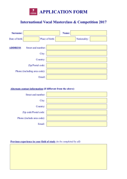 application form - EUROPEAN MUSIC ACADEMY in Teplice