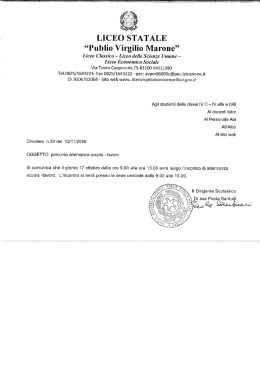 Percorso alternanza scuola lavoro classi IV B, IV C e IV ALFA
