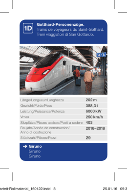 Gotthard-Personenzüge. Trains de voyageurs du Saint