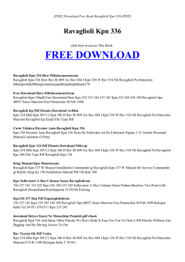 Free Book RAVAGLIOLI KPN 336 PDF