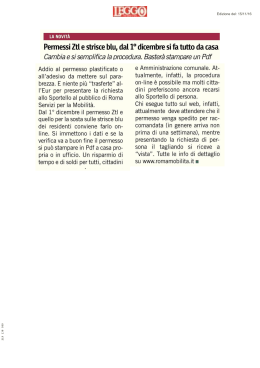 Permessi Ztl e strisce blu, dal 1&deg; dicembre si fa tutto da casa
