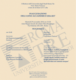 Programma - Gina - Università degli Studi Roma Tre