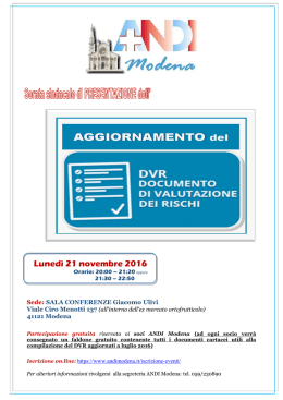 Luned&igrave; 21 novembre 2016